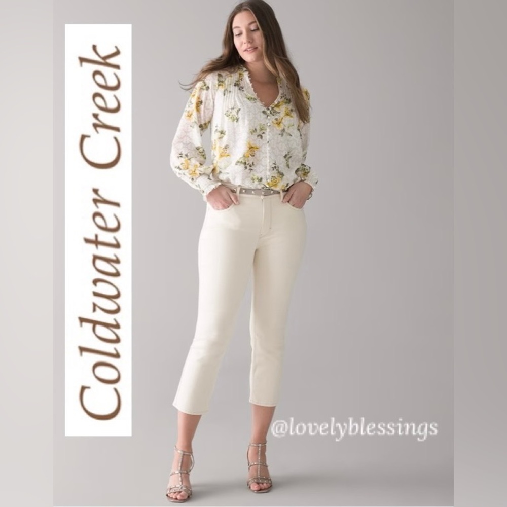 Coldwater Creek Cropped Pants Natural Fit Crop Leg Tan Size 10
